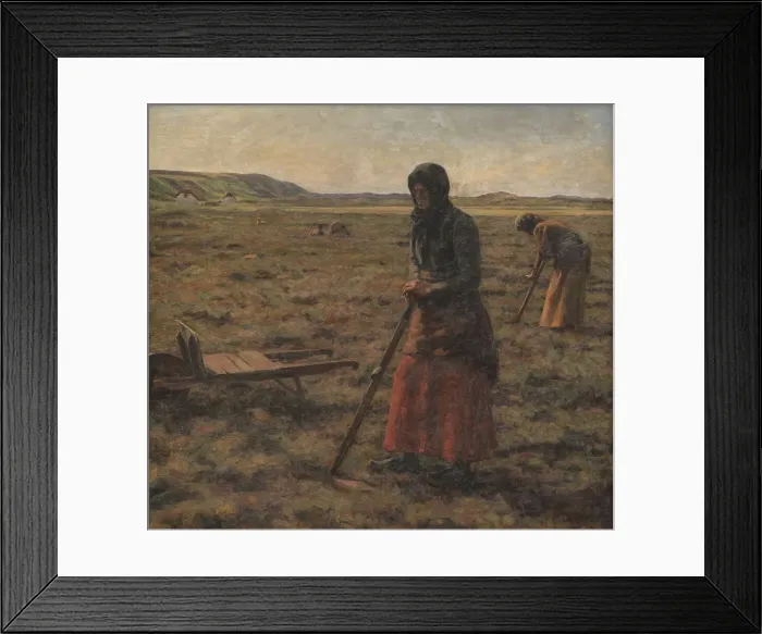 Framed Print : Women harvesting heather, 1906. Creator: Jens Vige Framed Print : Women harvesting heather, 1906. Creator: Jens Vige