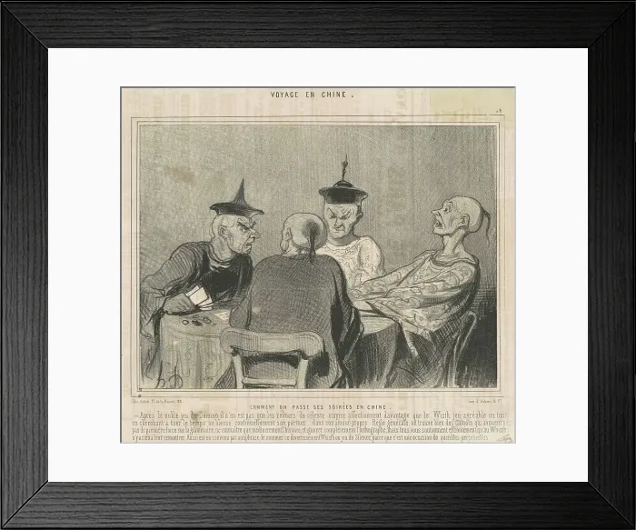 Framed Print : Comment on passe ses soirées en chine, 19th century. Creator: Honore Daumier Framed Print : Comment on passe ses soirées en chine, 19th century. Creator: Honore Daumier