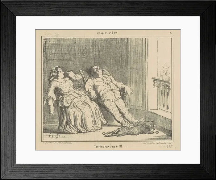 Framed Print : Tent deux degrés!!!, 19th century. Creator: Honore Daumier Framed Print : Tent deux degrés!!!, 19th century. Creator: Honore Daumier
