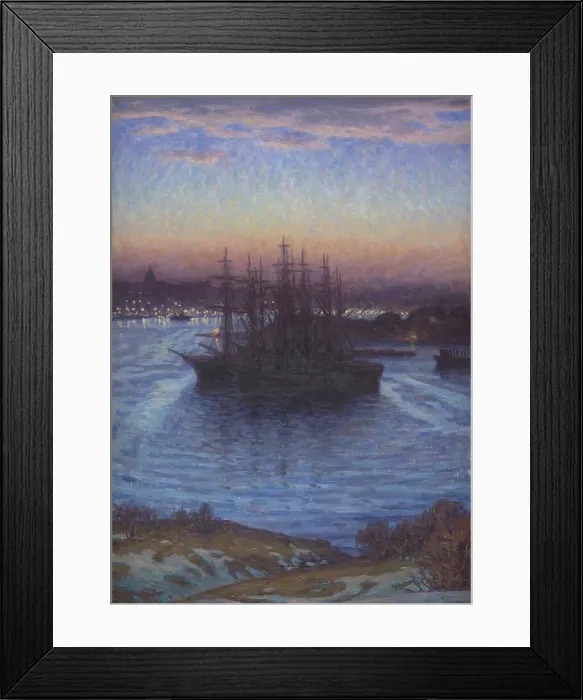 Framed Print : Ships at Anchor. Winter, 1908. Creator: Prince Eugen, Duke of Närke Framed Print : Ships at Anchor. Winter, 1908. Creator: Prince Eugen, Duke of Närke