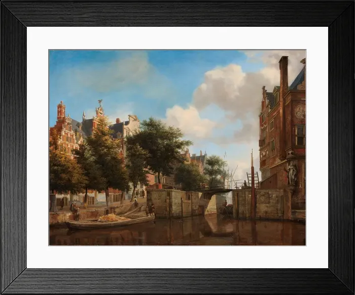 Framed Print : Amsterdam City View with Houses on the Herengracht and the old Haarlemmersluis, c.1670. Creator: Jan van der Heyden Framed Print : Amsterdam City View with Houses on the Herengracht and the old Haarlemmersluis, c.1670. Creator: Jan van der Heyden