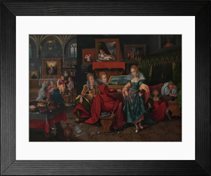 Framed Print : The Parable of the Wise and the Foolish Virgins, 1593-1623. Creator: Hieronymus Francken II Framed Print : The Parable of the Wise and the Foolish Virgins, 1593-1623. Creator: Hieronymus Francken II