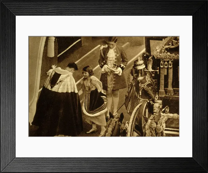 Framed Print : Princess Elizabeth Arriving at Westminster Abbey, 1937. Creator: Photochrom Co Ltd of London Framed Print : Princess Elizabeth Arriving at Westminster Abbey, 1937. Creator: Photochrom Co Ltd of London