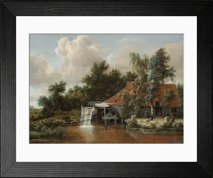 Framed Print : A Watermill, c.1664. Creator: Meindert Hobbema Framed Print : A Watermill, c.1664. Creator: Meindert Hobbema