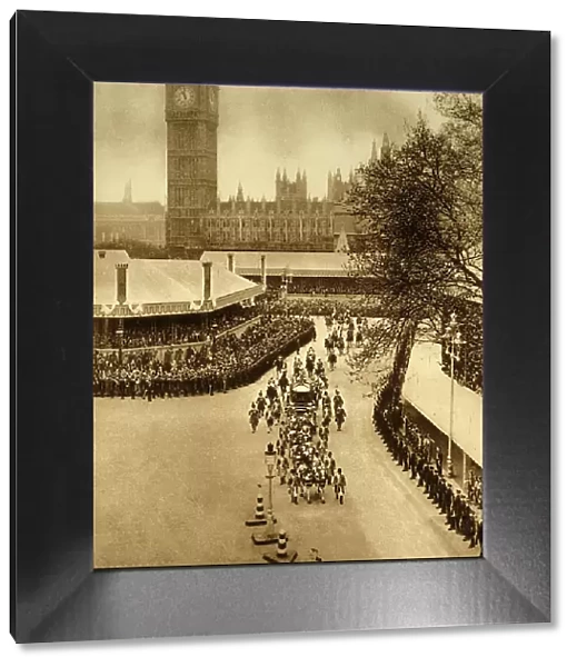 The King and Queen Approaching Westminster Abbey, 1937. Creator: Photochrom Co Ltd of London