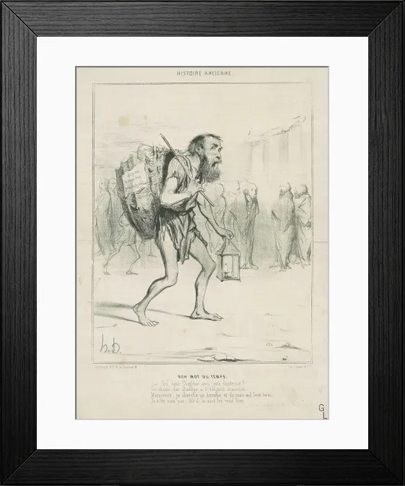 Framed Print : Bon mot du temps, 19th century. Creator: Honore Daumier Framed Print : Bon mot du temps, 19th century. Creator: Honore Daumier
