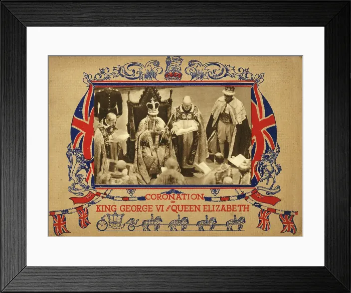 Framed Print : The Crowned King George VI Seated on the Coronation Chair, 1937. Creator: Photochrom Co Ltd of London Framed Print : The Crowned King George VI Seated on the Coronation Chair, 1937. Creator: Photochrom Co Ltd of London