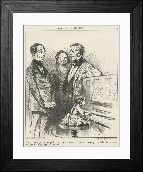 Framed Print : Le morceau qu'on obligé d'avalier... 19th century. Creator: Honore Daumier Framed Print : Le morceau qu'on obligé d'avalier... 19th century. Creator: Honore Daumier