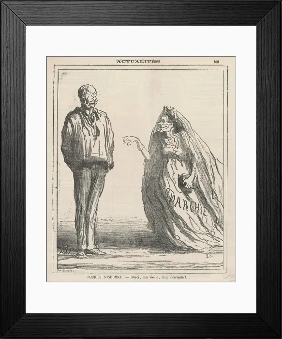 Framed Print : Merci, ma vieille, trop décrépite!... 19th century. Creator: Honore Daumier Framed Print : Merci, ma vieille, trop décrépite!... 19th century. Creator: Honore Daumier