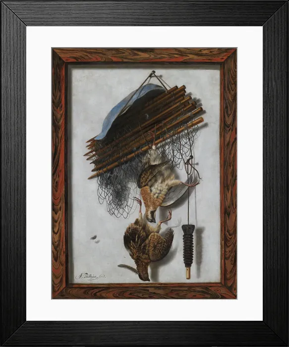 Framed Print : Dead Wildfowl and a Huntsman's Net. Trompe l'oeil, 1670. Creator: Jacob Biltius Framed Print : Dead Wildfowl and a Huntsman's Net. Trompe l'oeil, 1670. Creator: Jacob Biltius