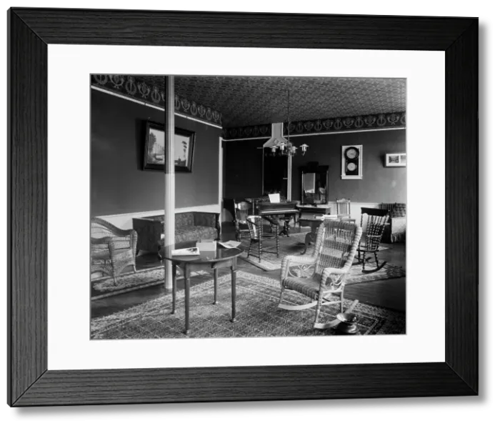 Framed Print : Parlor with piano, probably Ypsilanti, Michigan, between 1900 and 1910. Creator: Unknown Framed Print : Parlor with piano, probably Ypsilanti, Michigan, between 1900 and 1910. Creator: Unknown
