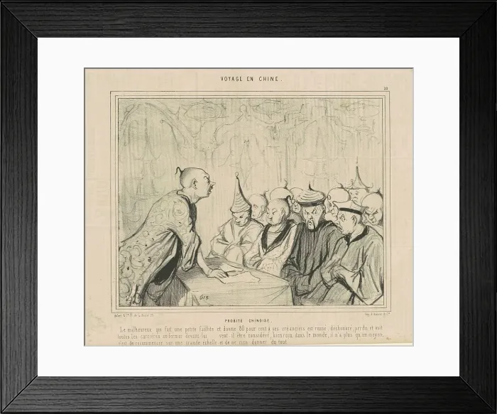 Framed Print : Probité chinoise, 19th century. Creator: Honore Daumier Framed Print : Probité chinoise, 19th century. Creator: Honore Daumier