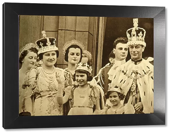 The Royal Family on the Balcony at Buckingham Palace, 1937. Creator: Photochrom Co Ltd of London