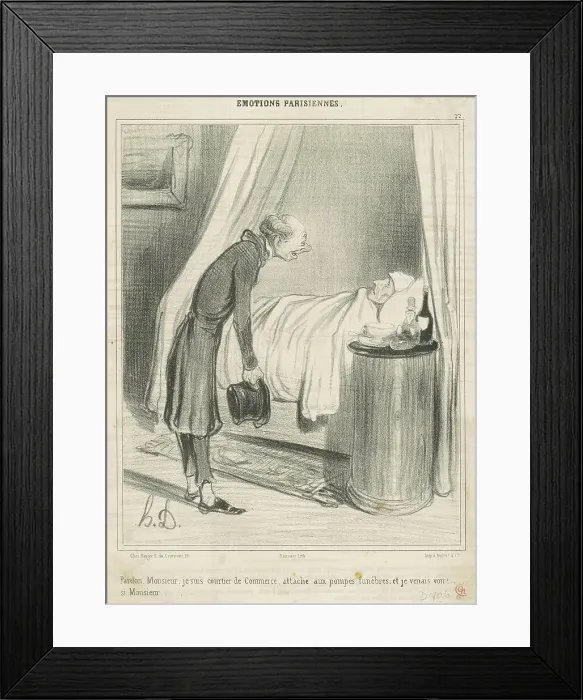 Framed Print : Pardon...je suis courtier de commerce... 19th century. Creator: Honore Daumier Framed Print : Pardon...je suis courtier de commerce... 19th century. Creator: Honore Daumier
