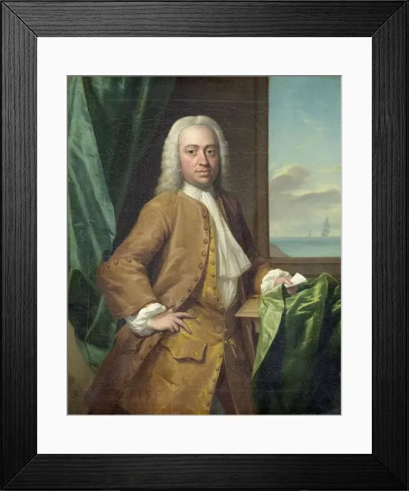Framed Print : Isaac Parker (1702-55), Merchant of Middelburg, 1734. Creator: Philip Van Dijk Framed Print : Isaac Parker (1702-55), Merchant of Middelburg, 1734. Creator: Philip Van Dijk