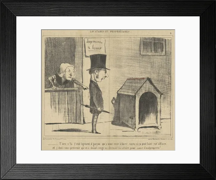 Framed Print : T'nez v'la l'seul logement d'garçon... 19th century. Creator: Honore Daumier Framed Print : T'nez v'la l'seul logement d'garçon... 19th century. Creator: Honore Daumier