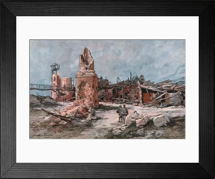 Framed Print : La Sucrerie de Dompierre, 1916 (1924). Creator: Francois Flameng Framed Print : La Sucrerie de Dompierre, 1916 (1924). Creator: Francois Flameng