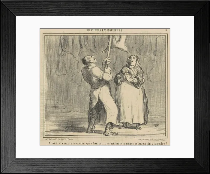 Framed Print : Allons, v'la encore le mouton qui a haussé, 19th century. Creator: Honore Daumier Framed Print : Allons, v'la encore le mouton qui a haussé, 19th century. Creator: Honore Daumier
