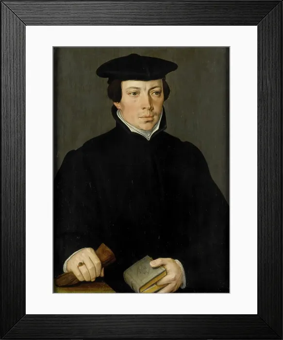 Framed Print : Portrait of a Young Minister, c.1535-1584. Creator: Pieter Pourbus Framed Print : Portrait of a Young Minister, c.1535-1584. Creator: Pieter Pourbus