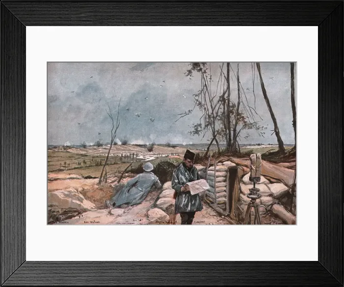 Framed Print : La Vallee de la Somme pres de Clery, 1916 (1924). Creator: Francois Flameng Framed Print : La Vallee de la Somme pres de Clery, 1916 (1924). Creator: Francois Flameng