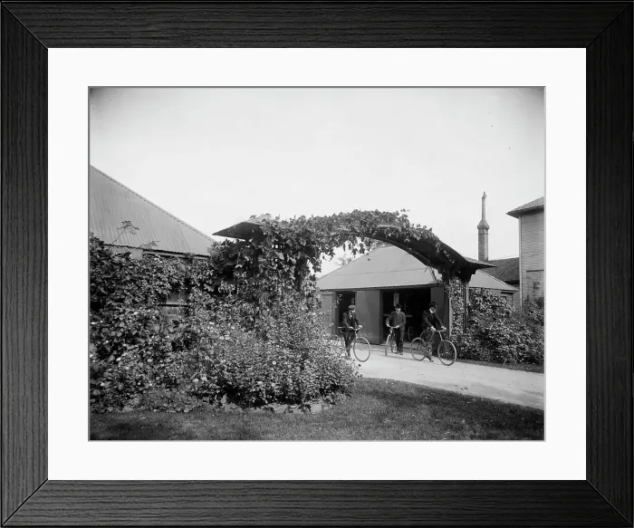 Framed Print : Bicycle shelter, National Cash Register [Company], Dayton, Ohio, (1902?). Creator: Unknown
