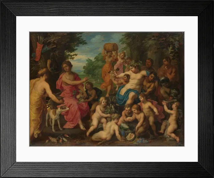 Framed Print : Diana Offered Wine and Fruit by Bacchus and his Retinue, c.1617-1625. Creator: Hendrick van Balen Framed Print : Diana Offered Wine and Fruit by Bacchus and his Retinue, c.1617-1625. Creator: Hendrick van Balen