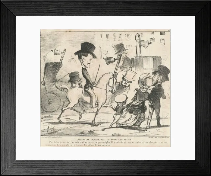 Framed Print : Prochaine ordannace du préfet de police, 19th century. Creator: Honore Daumier Framed Print : Prochaine ordannace du préfet de police, 19th century. Creator: Honore Daumier