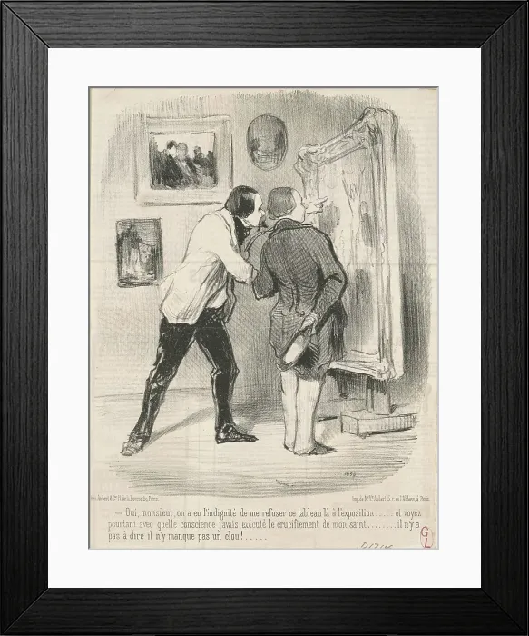 Framed Print : Oui... on a eu l'indignité de me refuser ce tableau... 19th century. Creator: Honore Daumier Framed Print : Oui... on a eu l'indignité de me refuser ce tableau... 19th century. Creator: Honore Daumier