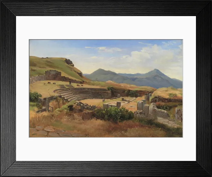 Framed Print : The Ruins of the Antique Theatre at Tusculum, Italy; 1848. Creator: Thorald Brendstrup Framed Print : The Ruins of the Antique Theatre at Tusculum, Italy; 1848. Creator: Thorald Brendstrup