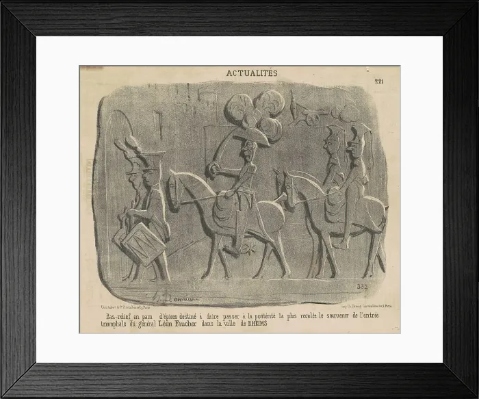 Framed Print : Bas-relief en pain d'épices... 19th century. Creator: Honore Daumier Framed Print : Bas-relief en pain d'épices... 19th century. Creator: Honore Daumier
