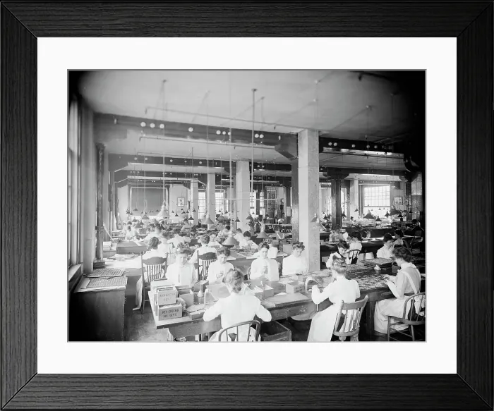 Framed Print : Indicator department, National Cash Register [Company], Dayton, Ohio, (1902?). Creator: Unknown