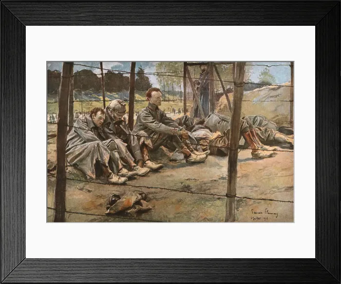 Framed Print : Bataille de la Somme; Officiers allemands prisonniers, 1916 (1924). Creator: Francois Flameng Framed Print : Bataille de la Somme; Officiers allemands prisonniers, 1916 (1924). Creator: Francois Flameng