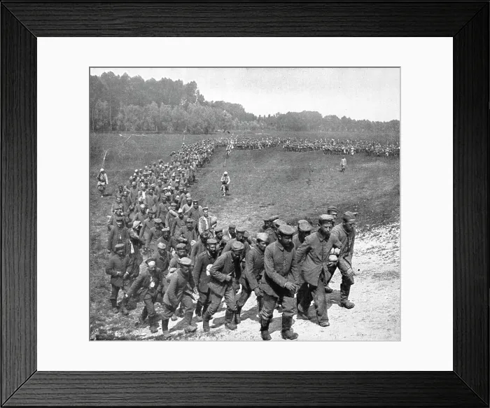 Framed Print : Les Douceurs de la captivite; convoi de prisonniers en marche vers la gare... 1916 (1924) Creator: Unknown. Les Douceurs de la captivite; convoi de prisonniers en marche vers la gare... 1916 (1924) Creator: Unknown Framed Print : Les Douceurs de la captivite; convoi de prisonniers en marche vers la gare... 1916 (1924) Creator: Unknown. Les Douceurs de la captivite; convoi de prisonniers en marche vers la gare... 1916 (1924) Creator: Unknown