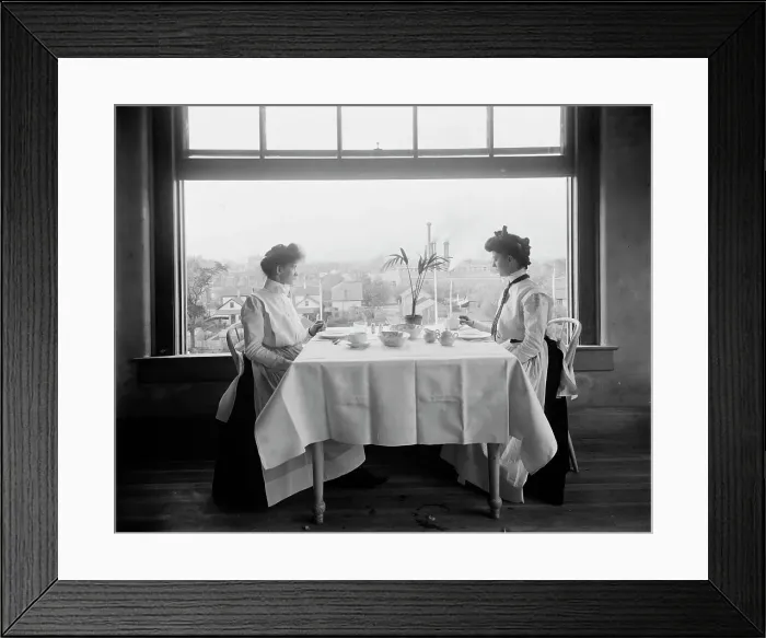 Framed Print : Window in girls restaurant, National Cash Register [Company], Dayton, Ohio, (1902?). Creator: Unknown