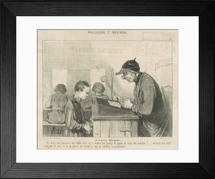 Framed Print : La vielle méthode, 19th century. Creator: Honore Daumier Framed Print : La vielle méthode, 19th century. Creator: Honore Daumier