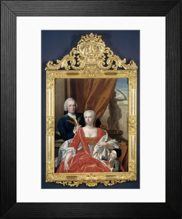 Framed Print : Berend van Iddekinge (1717-1801) with his Wife Johanna Maria Sichterman (1726-1756)... 1744-1748. Creator: Philip Van Dijk Framed Print : Berend van Iddekinge (1717-1801) with his Wife Johanna Maria Sichterman (1726-1756)... 1744-1748. Creator: Philip Van Dijk