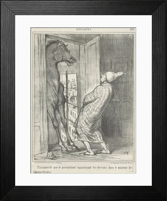Framed Print : Plaisanterie que se permettent... 19th century. Creator: Honore Daumier Framed Print : Plaisanterie que se permettent... 19th century. Creator: Honore Daumier