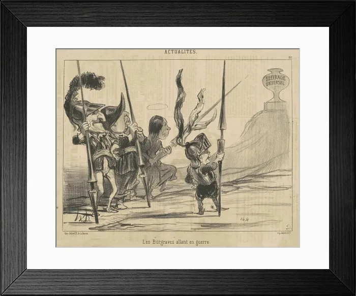 Framed Print : Les burgraves allant en guerre, 19th century. Creator: Honore Daumier Framed Print : Les burgraves allant en guerre, 19th century. Creator: Honore Daumier