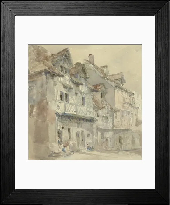 Framed Print : Houses in Dieppe, 1806-1864. Creator: David Roberts Framed Print : Houses in Dieppe, 1806-1864. Creator: David Roberts