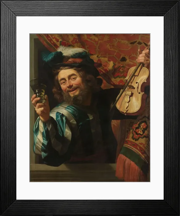 Framed Print : The Merry Fiddler, 1623. Creator: Gerrit van Honthorst