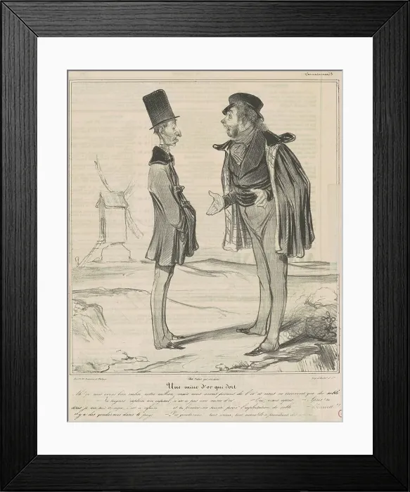 Framed Print : Une mine d'or qui dort, 19th century. Creator: Honore Daumier Framed Print : Une mine d'or qui dort, 19th century. Creator: Honore Daumier