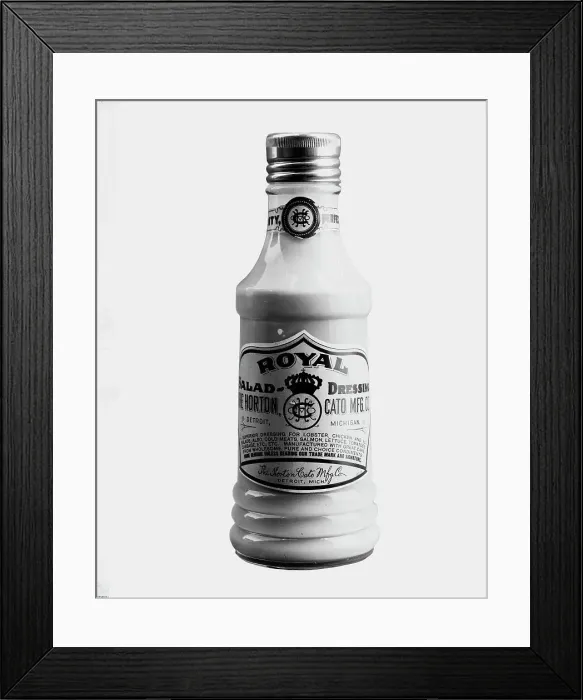 Framed Print : Bottle of Royal Salad Dressing made for Horton-Cato Mfg. Co. between 1900 and 1910. Creator: Unknown Framed Print : Bottle of Royal Salad Dressing made for Horton-Cato Mfg. Co. between 1900 and 1910. Creator: Unknown