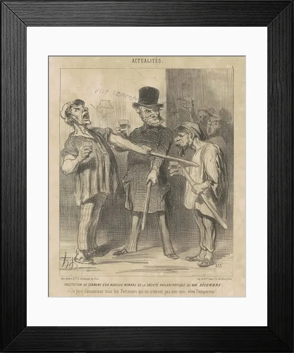 Framed Print : Prestation... d'un... membre... du dix Décembre... 19th century. Creator: Honore Daumier