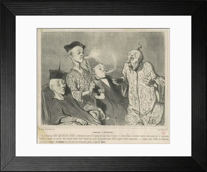 Framed Print : Fumeurs et priseurs, 19th century. Creator: Honore Daumier Framed Print : Fumeurs et priseurs, 19th century. Creator: Honore Daumier