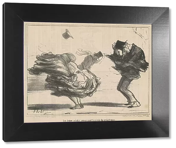 Un léger zéphir annoncant l'arrivée du printemps, 19th century. Creator: Honore Daumier