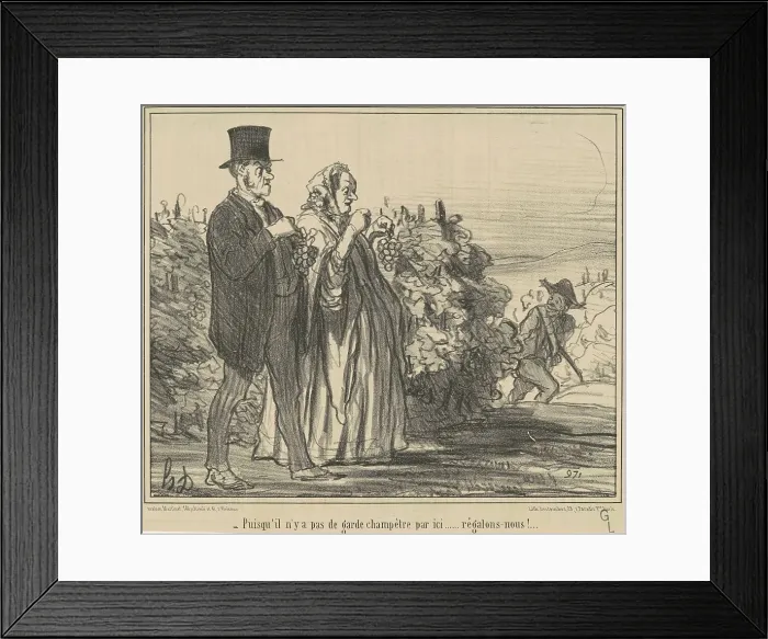 Framed Print : Puisqu'il n'y a pas de garde champêtre... 19th century. Creator: Honore Daumier Framed Print : Puisqu'il n'y a pas de garde champêtre... 19th century. Creator: Honore Daumier