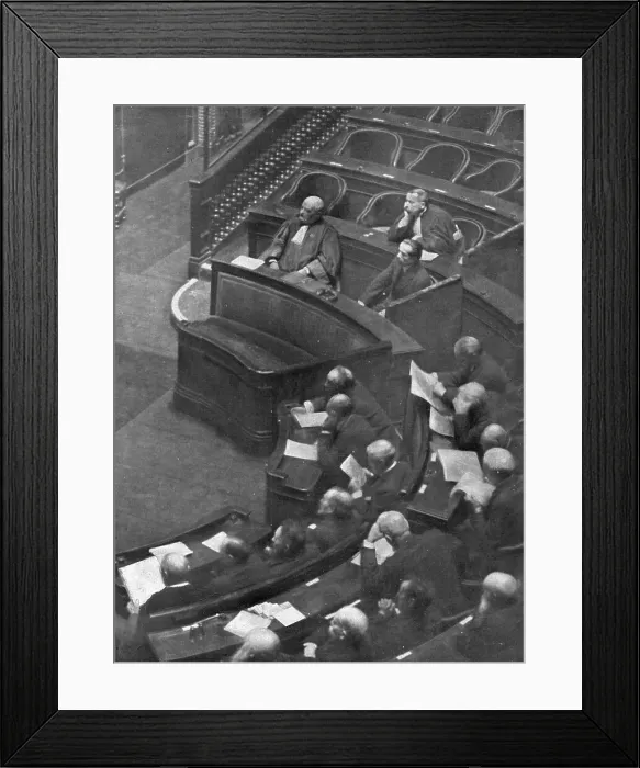 Framed Print : Le defaitisme et les grands proces; le proces Malvy; le 28 janvier 1918, pendant... 1918. Creator: Jean Clair-Guyot Framed Print : Le defaitisme et les grands proces; le proces Malvy; le 28 janvier 1918, pendant... 1918. Creator: Jean Clair-Guyot