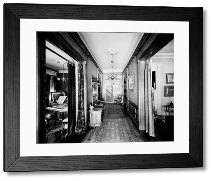 Framed Print : Residence of Mrs. H.C. Parke, lower hall, Detroit, Mich. between 1900 and 1910. Creator: Unknown Framed Print : Residence of Mrs. H.C. Parke, lower hall, Detroit, Mich. between 1900 and 1910. Creator: Unknown