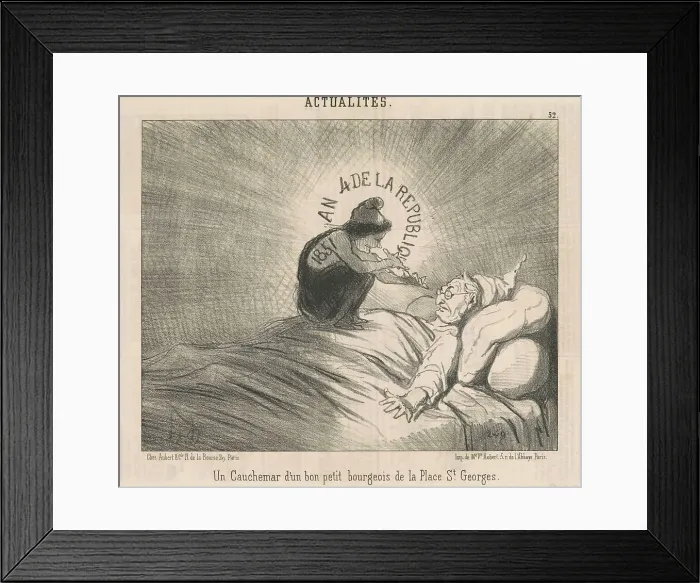 Framed Print : Un cauchemar d'un...Bourgeois de la Place St. Georges, 19th century. Creator: Honore Daumier Framed Print : Un cauchemar d'un...Bourgeois de la Place St. Georges, 19th century. Creator: Honore Daumier