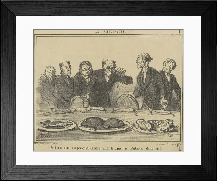 Framed Print : Réunion de Savants se proposant... 19th century. Creator: Honore Daumier Framed Print : Réunion de Savants se proposant... 19th century. Creator: Honore Daumier